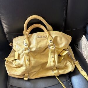 Miu Miu Mustard Yellow Satchel Bag